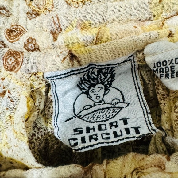 100% Cotton Short Circuit Skirt Size L Maxi Skirt Boho Floral Beaded Tassel - Picture 14 of 14